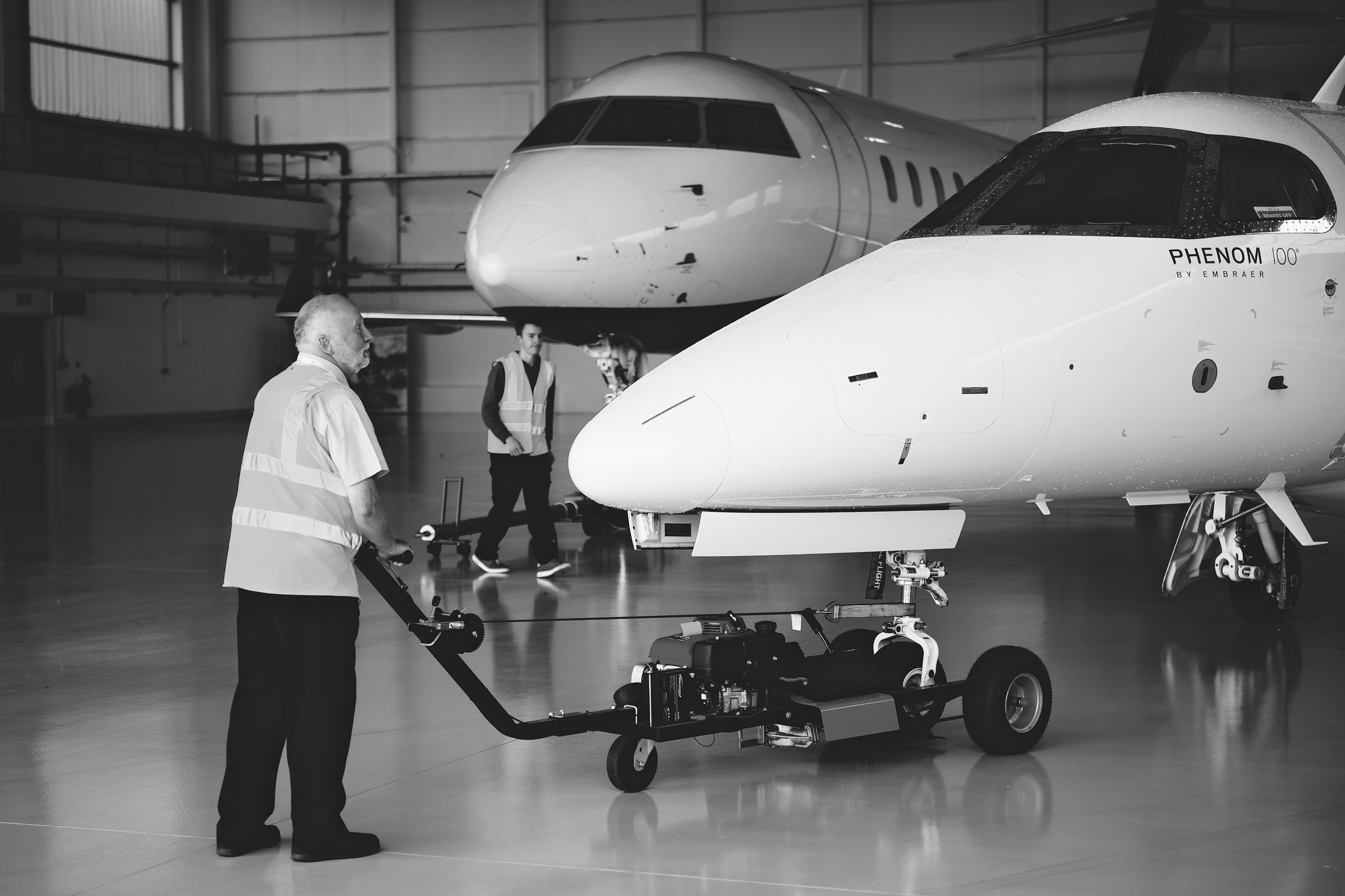 Kelly and Amy tucked up in Hangar One.